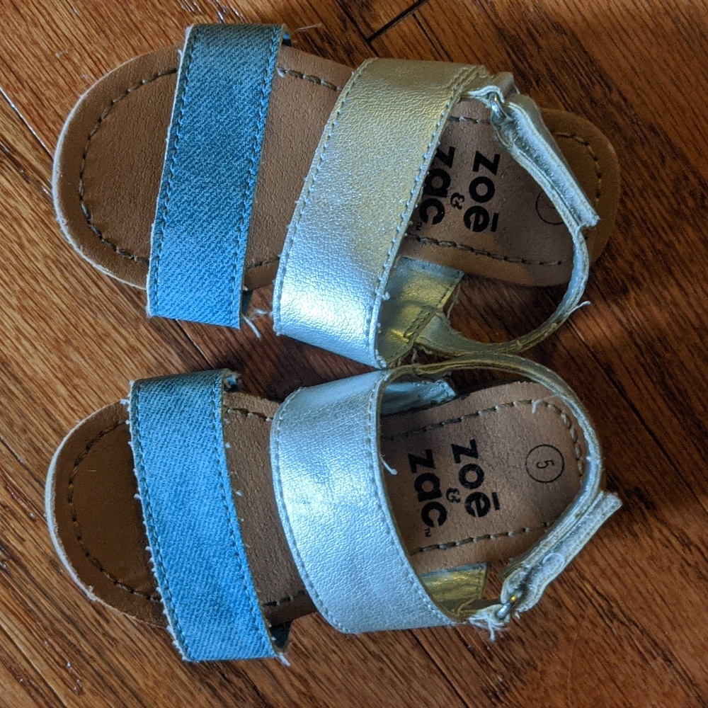 denim & silver sandals